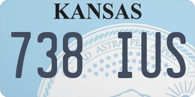 KS license plate 738IUS