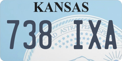 KS license plate 738IXA