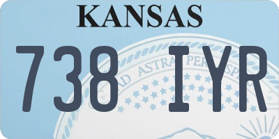 KS license plate 738IYR