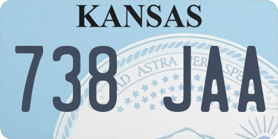 KS license plate 738JAA