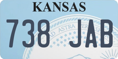 KS license plate 738JAB