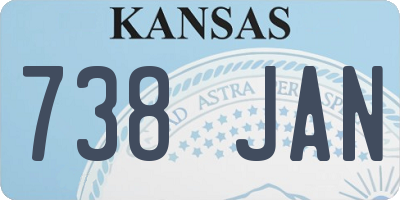 KS license plate 738JAN