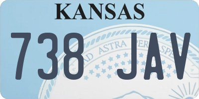 KS license plate 738JAV