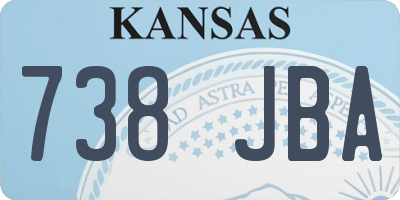 KS license plate 738JBA