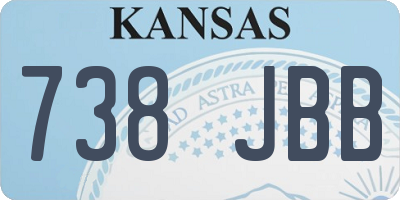 KS license plate 738JBB