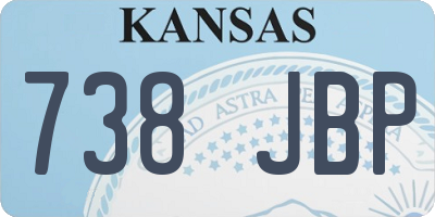 KS license plate 738JBP