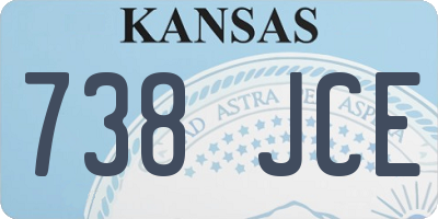 KS license plate 738JCE