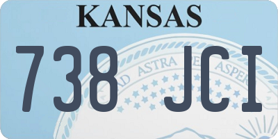 KS license plate 738JCI