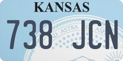 KS license plate 738JCN