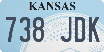 KS license plate 738JDK