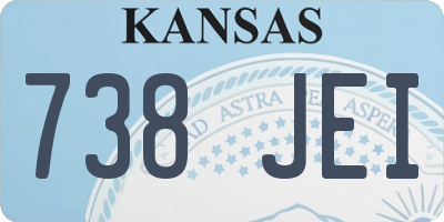 KS license plate 738JEI
