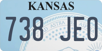 KS license plate 738JEO