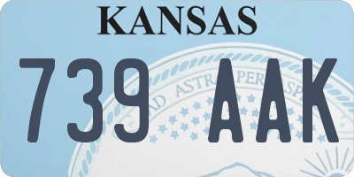 KS license plate 739AAK