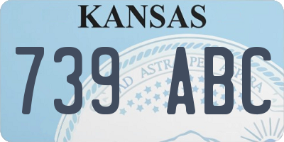 KS license plate 739ABC
