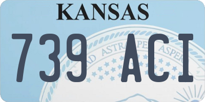 KS license plate 739ACI