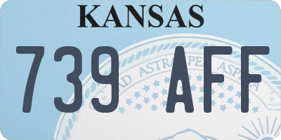 KS license plate 739AFF