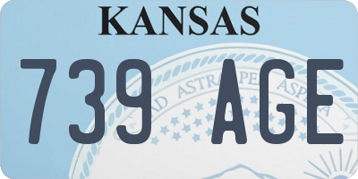 KS license plate 739AGE