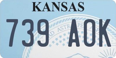 KS license plate 739AOK