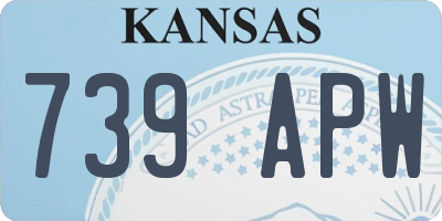 KS license plate 739APW