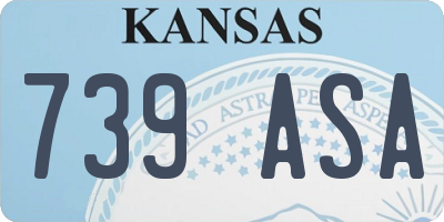 KS license plate 739ASA