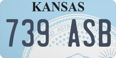 KS license plate 739ASB