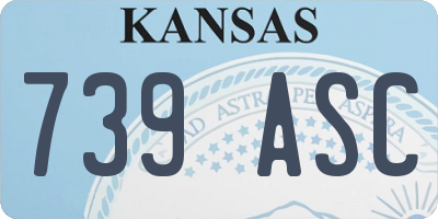 KS license plate 739ASC