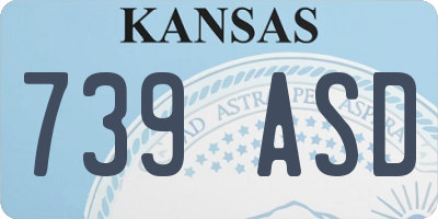 KS license plate 739ASD