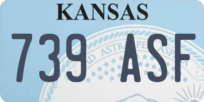 KS license plate 739ASF