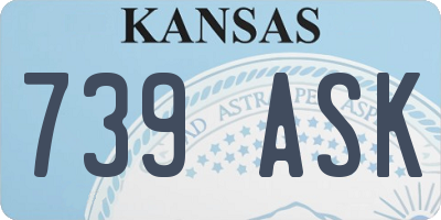KS license plate 739ASK