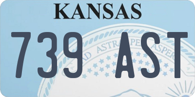 KS license plate 739AST