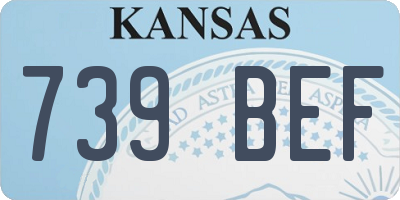 KS license plate 739BEF