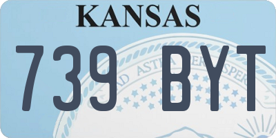 KS license plate 739BYT