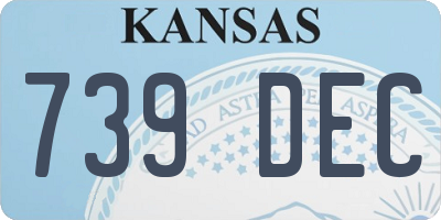 KS license plate 739DEC