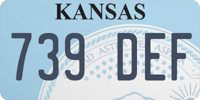 KS license plate 739DEF