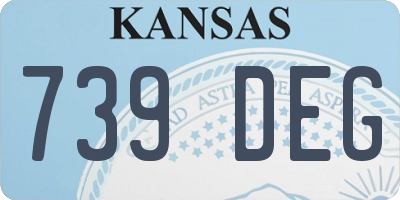 KS license plate 739DEG