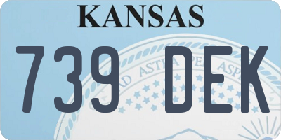 KS license plate 739DEK