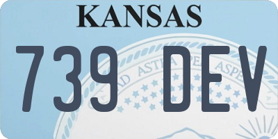 KS license plate 739DEV
