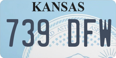 KS license plate 739DFW