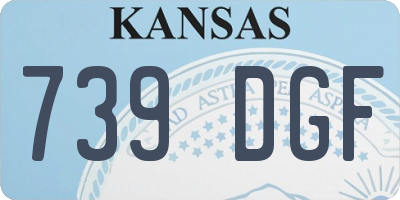 KS license plate 739DGF