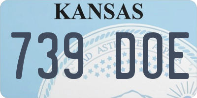 KS license plate 739DOE
