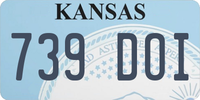 KS license plate 739DOI