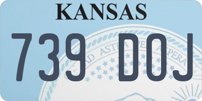 KS license plate 739DOJ
