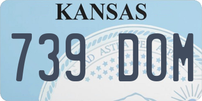 KS license plate 739DOM