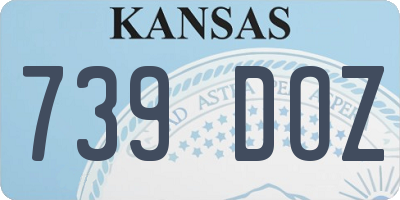 KS license plate 739DOZ