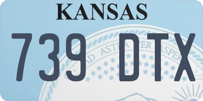 KS license plate 739DTX