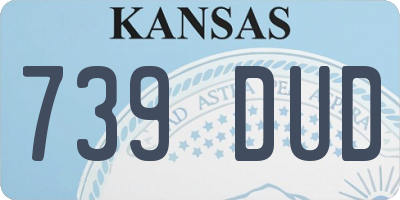KS license plate 739DUD