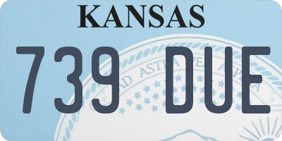 KS license plate 739DUE