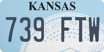 KS license plate 739FTW