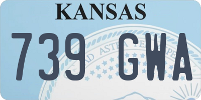 KS license plate 739GWA