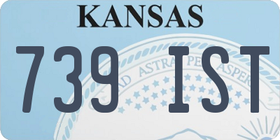 KS license plate 739IST